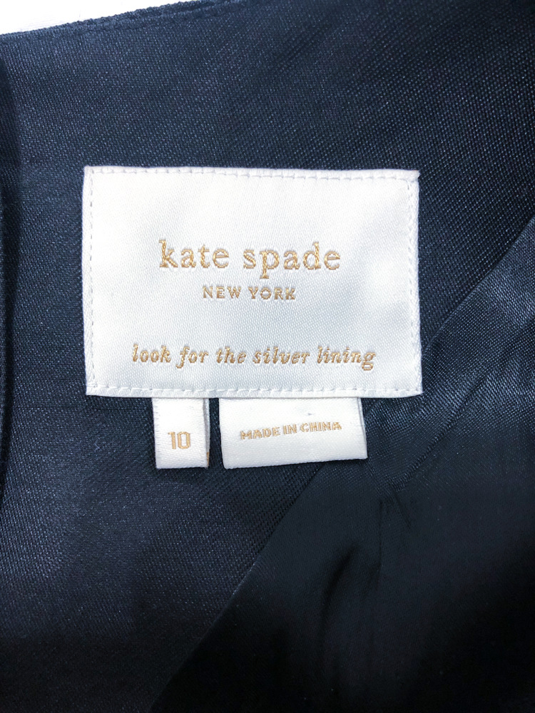 Kate Spade Black Mini Dress with Fringe Sleeves - Picture 10 of 11